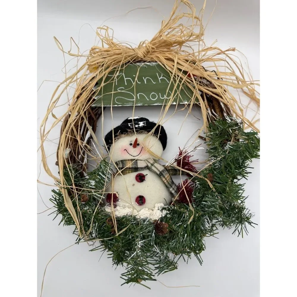 Decorative snowman wreath 